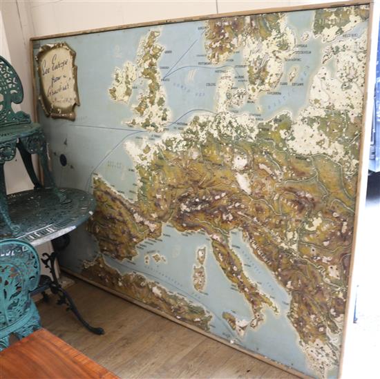 A large relief map of Old Europe W.216cm